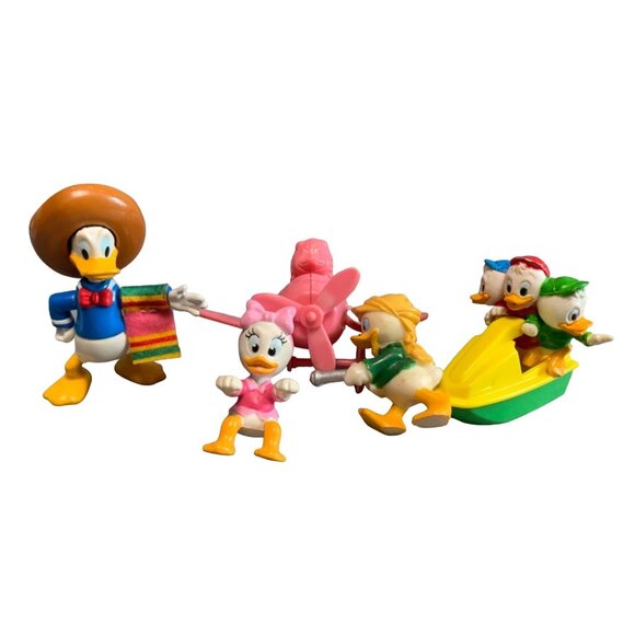 Vintage Disney Donald Duck Daisy Duck Tales Figurines Set of 5 - Picture 1 of 10